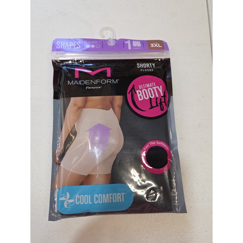 Maidenform Flexees Ultimate Booty Lift Shapewear Shorty 3XL Black Firm Control